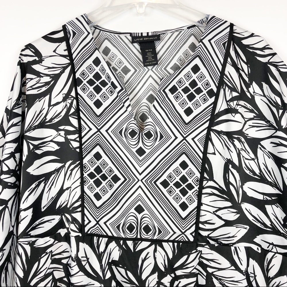 Lane Bryant Kimono Tunic Black and White 18/20